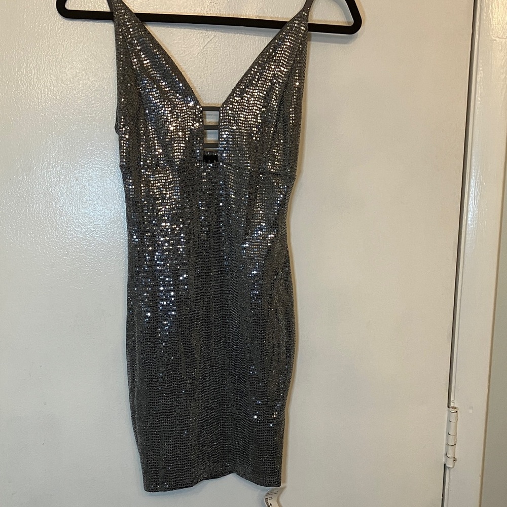 Silver Sequin Dress